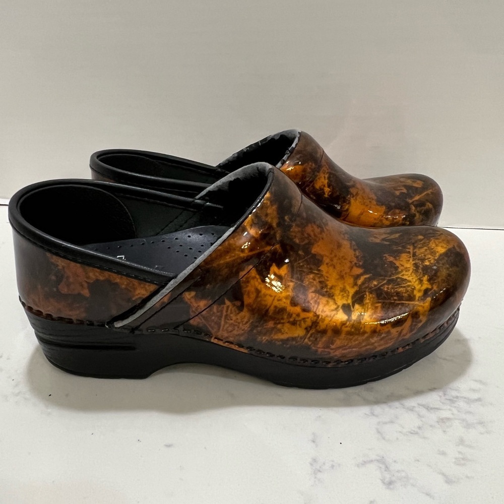 Brown and Black Clogs